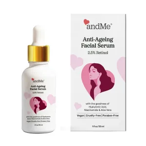 AndMe Anti Ageing Face Serum With Retinol for Women & Men Brightening Serum for Pigmentation & Dark Spots | Pure Bubbles 30 ml | Retinaldehyde for glowing and skin improvement