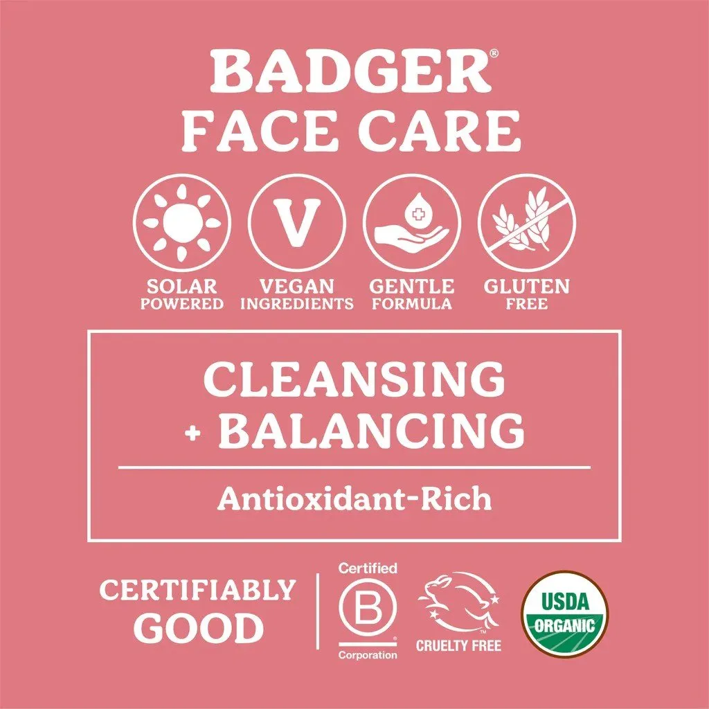 Badger Damascus Rose Face Cleansing Oil 2 oz Oil