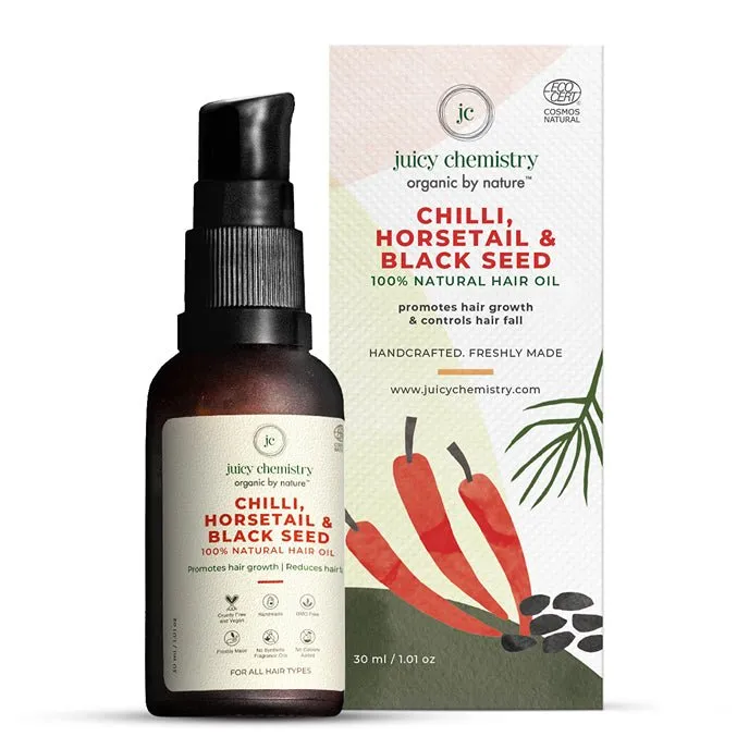 Chilli, Horsetail & Blackseed Hair Oil - 30 ml | Natural Hair Growth Oil