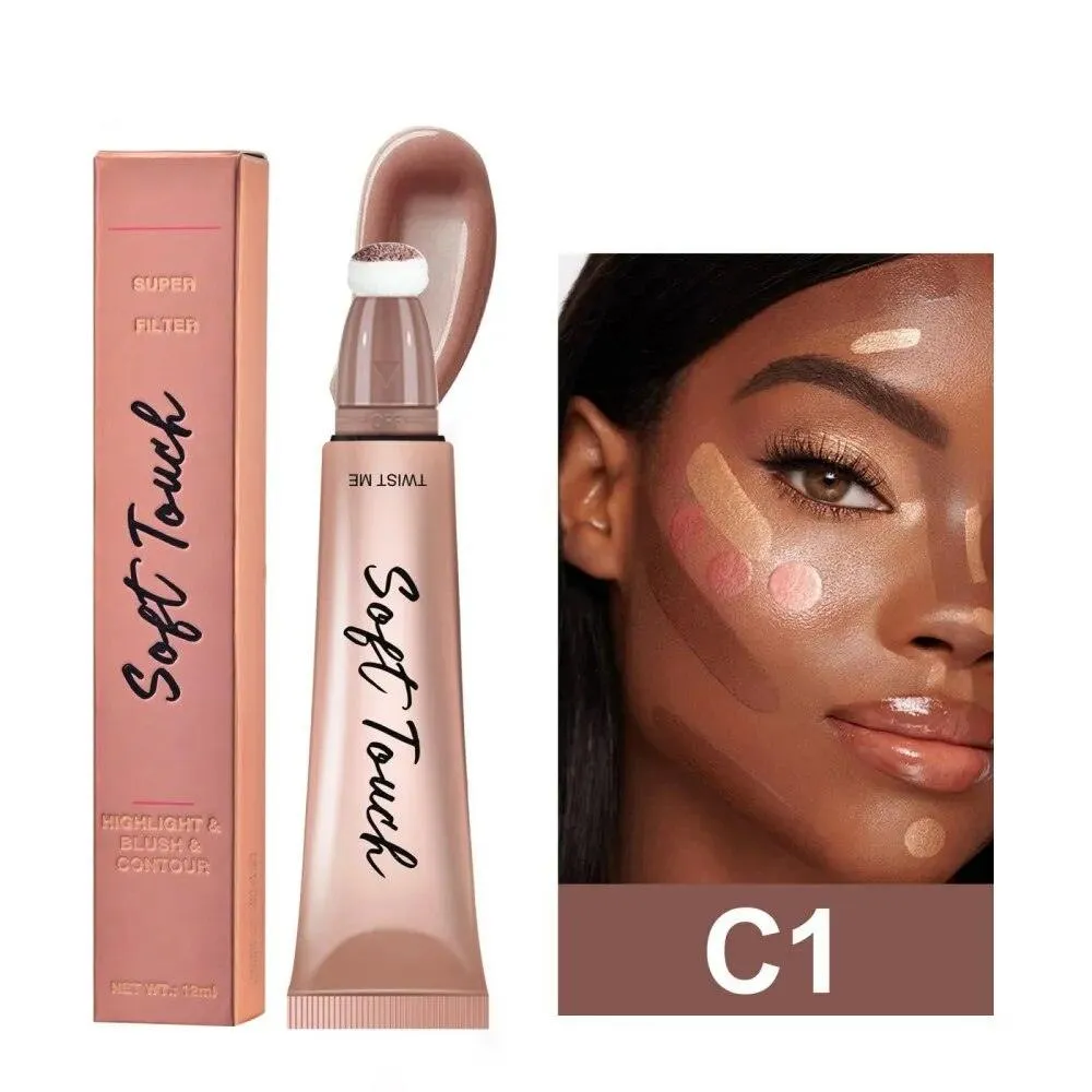 Cream Bronzer Contour Blusher Beauty Wand Highlighter Blush With Cushion Liquid Face Bronzer Wand Stick Applicator Makeup