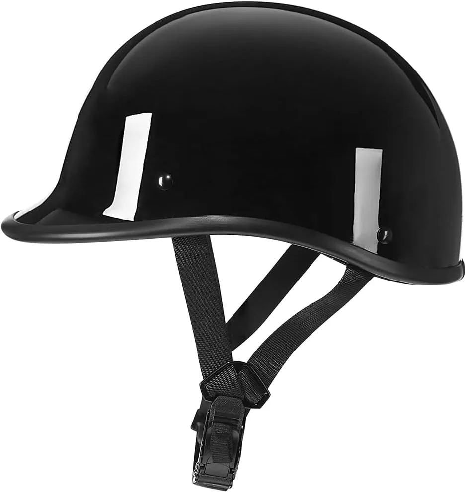 H404-11 NOVELTY JOCKEY HAWK POLO HELMET SHINY BLACK - GLOSS BLACK NON- DOT