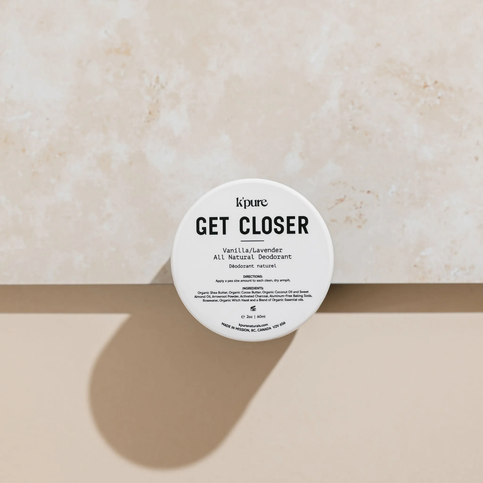 K'Pure Get Closer Natural Deodorant 2oz | Vanilla Lavender