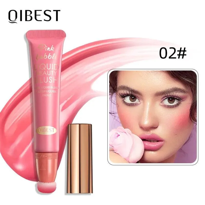 Liquid Contour With Cushion Applicator Highlight Shimmer Natural Soft Moisturizing Cream Liquid Blush For Cheek Cosmetics