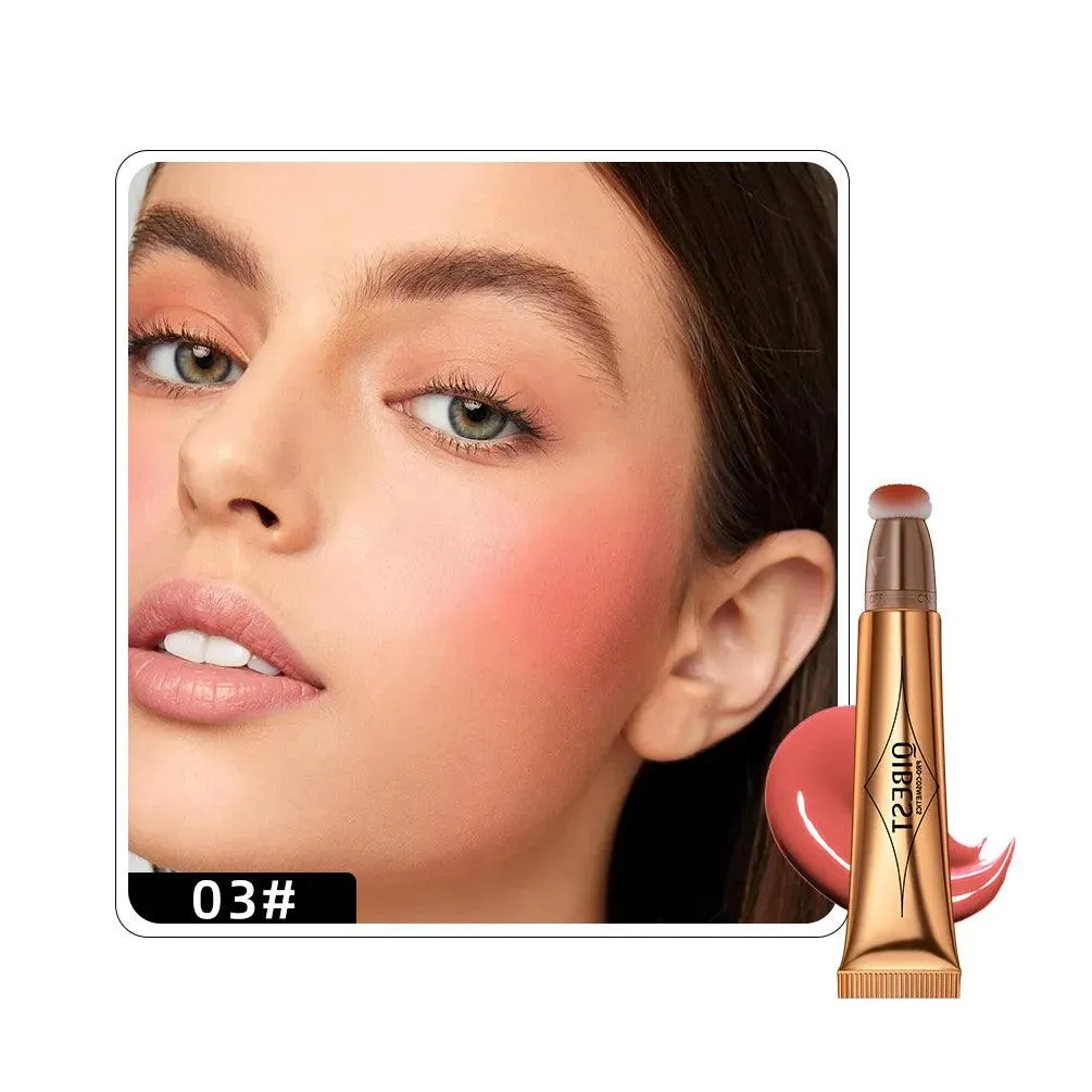 Liquid Contour With Cushion Applicator Highlight Shimmer Natural Soft Moisturizing Cream Liquid Blush For Cheek Cosmetics