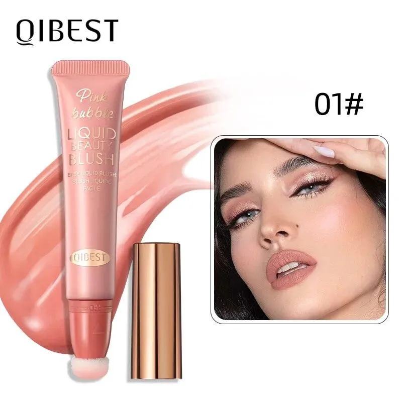 Liquid Contour With Cushion Applicator Highlight Shimmer Natural Soft Moisturizing Cream Liquid Blush For Cheek Cosmetics