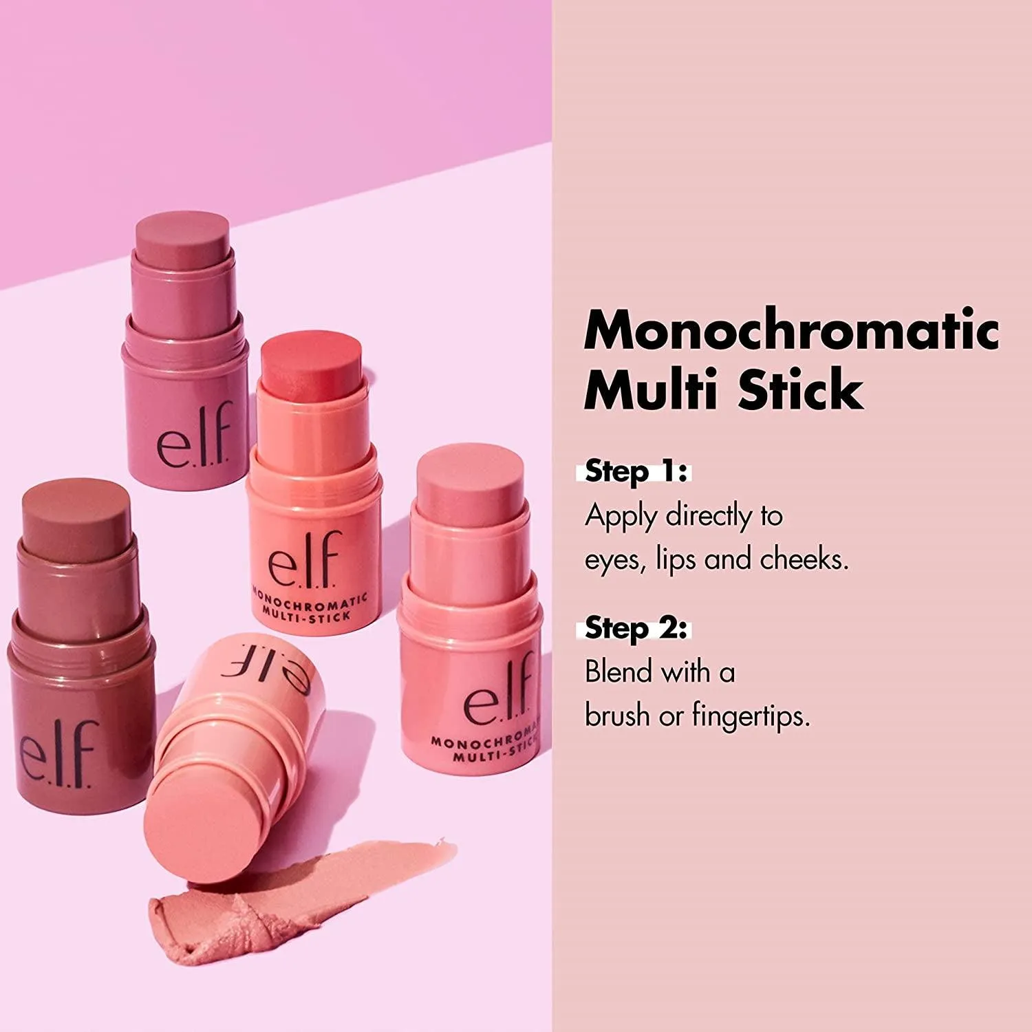 Monochromatic Multi Stick, Luxuriously Creamy & Blendable Color, for Eyes, Lips & Cheeks, Dazzling Peony, 0.155 Oz (4.4G)