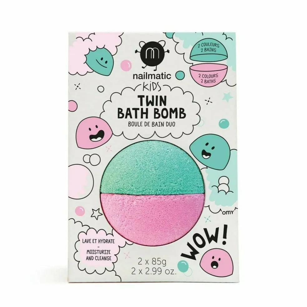 Nailmatic Kids Twin Bath Bomb - Pink/Green Lagoon