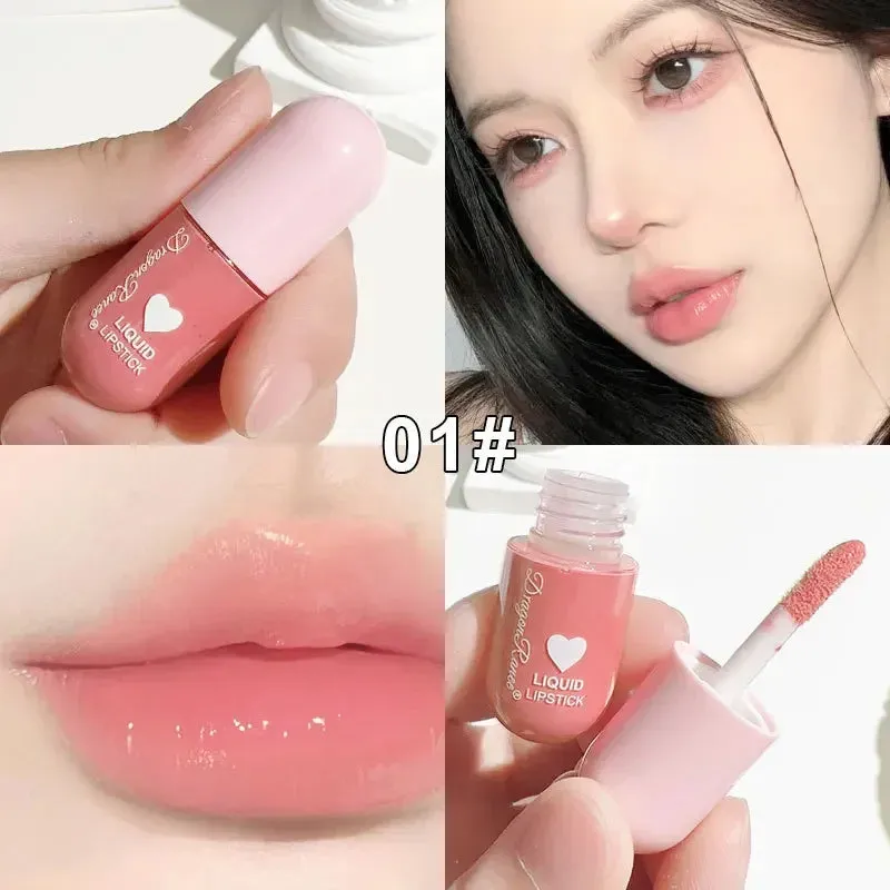 Toleet Christmas Thanksgiving gifts Winter Makeup Ideas Mini 6 Colors Capsule Liquid Lip Gloss Mirror Lipstick Moisturizing Jelly Lip Glaze Makeup Sweet and Lovely Korean Cosmetics