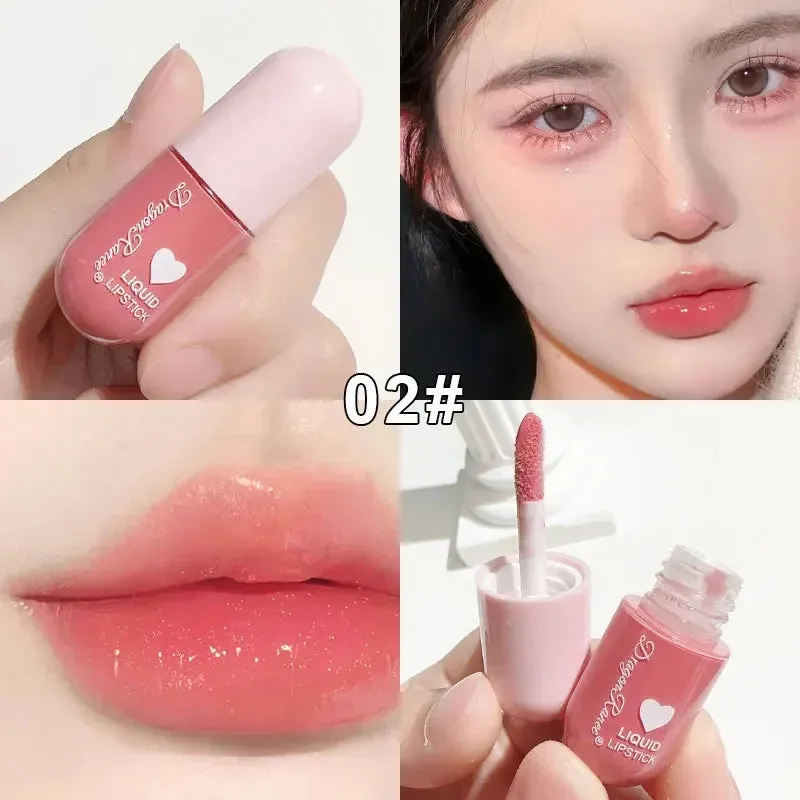 Toleet Christmas Thanksgiving gifts Winter Makeup Ideas Mini 6 Colors Capsule Liquid Lip Gloss Mirror Lipstick Moisturizing Jelly Lip Glaze Makeup Sweet and Lovely Korean Cosmetics