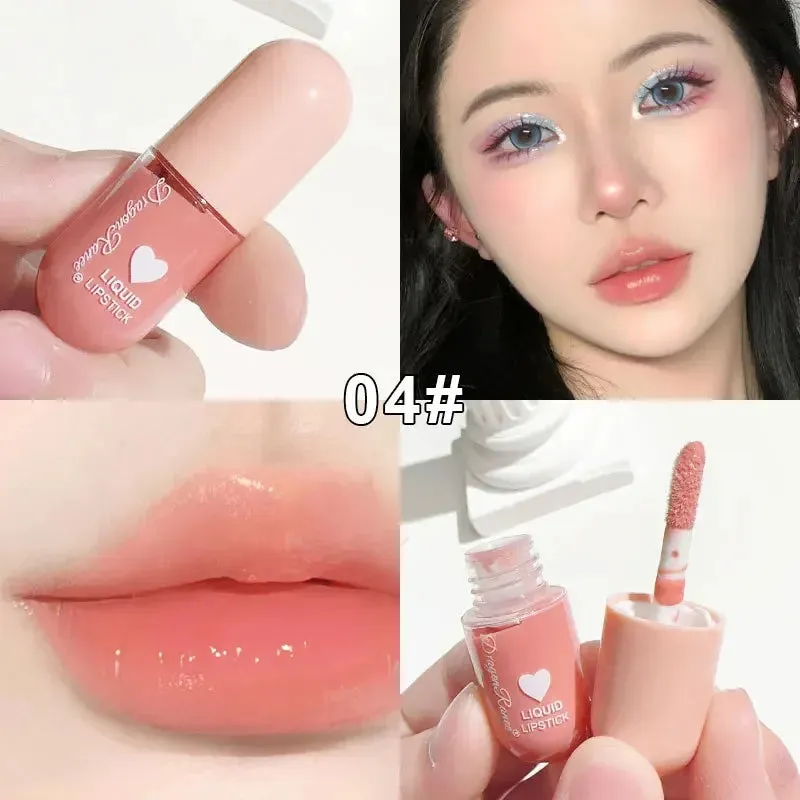 Toleet Christmas Thanksgiving gifts Winter Makeup Ideas Mini 6 Colors Capsule Liquid Lip Gloss Mirror Lipstick Moisturizing Jelly Lip Glaze Makeup Sweet and Lovely Korean Cosmetics