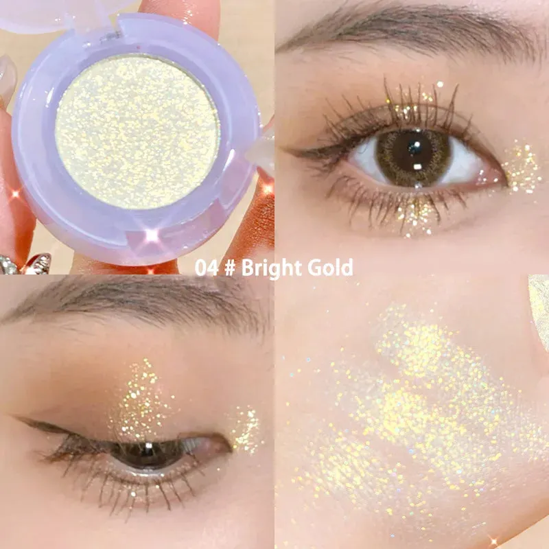 Toleet Christmas Thanksgiving gifts Winter Makeup Ideas Potato Texture Glitter Eyeshadow Palette Pearlescent Diamond Monochrome Highlighter Powder Brighten Shiny Eyes Makeup Cosmetics